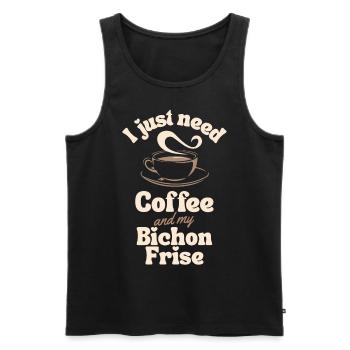 Amateur de café Bichon-frise - Débardeur bio Premium Homme - noir - Devant - Michal (187cm)