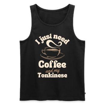 Amateur de café tonkinois - Débardeur bio Premium Homme - noir - Devant - Michal (187cm)