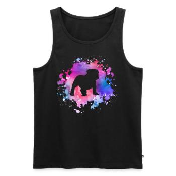 Bulldog dog lover - Men's Premium Organic Tank Top - black - Front - Michal (187cm)