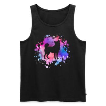 Akita dog lover - Men's Premium Organic Tank Top - black - Front - Michal (187cm)
