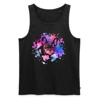 French-bulldog dog lover - Men's Premium Organic Tank Top - black - Front - AI Model Male 178 light (178cm)