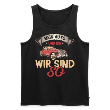 Mein Auto und ich wir sind so - Männer Premium Bio Tank Top - Schwarz - Vorne - Michal (187cm)