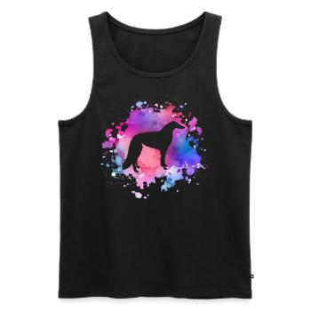 Barsoi-Hundeliebhaber - Männer Premium Bio Tank Top - Schwarz - Vorne - AI Model Male 178 light (178cm)
