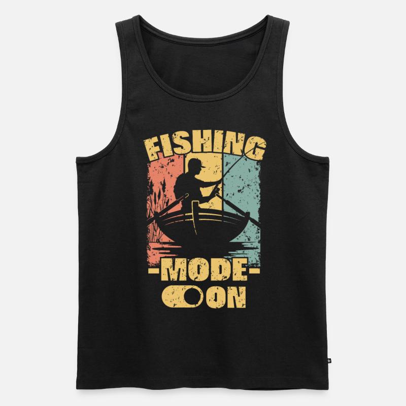 Angeln retro - Männer Premium Bio Tank Top - Schwarz