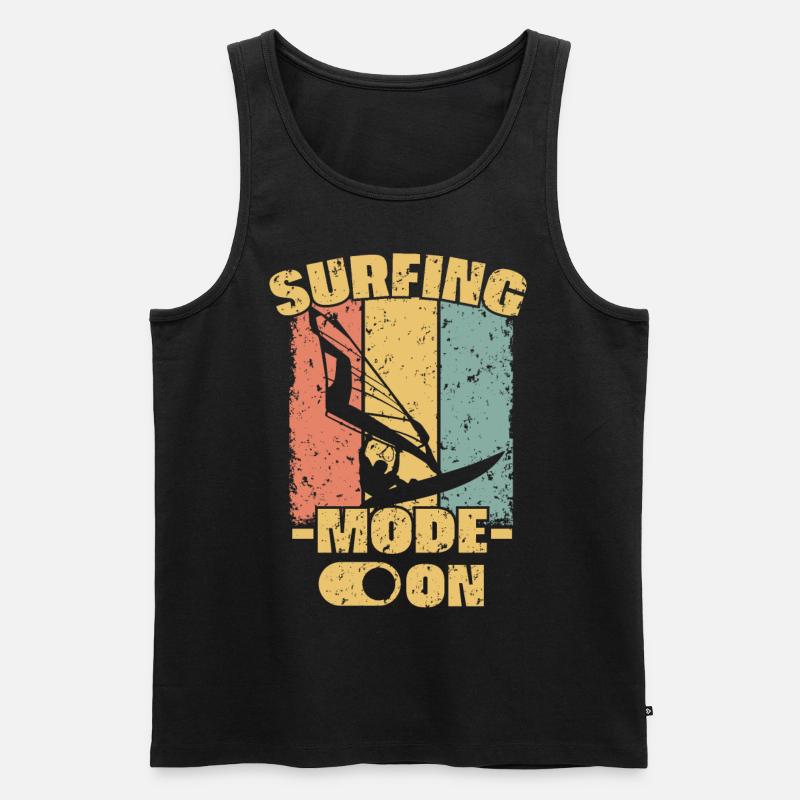 Windsurfen retro - Männer Premium Bio Tank Top - Schwarz