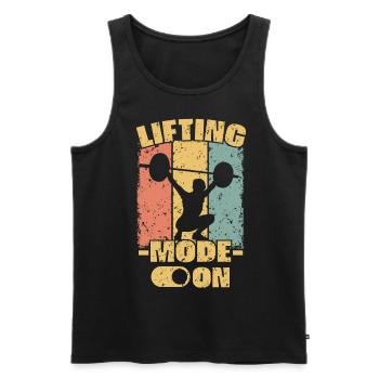 Frauen Gewichtheben retro - Männer Premium Bio Tank Top - Schwarz - Vorne - Michal (187cm)