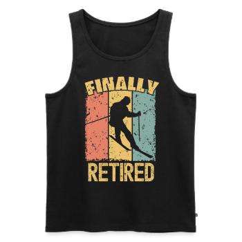 Ski-Ruhestand Retro - Männer Premium Bio Tank Top - Schwarz - Vorne - Michal (187cm)