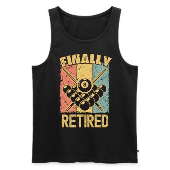 Billard Ruhestand retro - Männer Premium Bio Tank Top - Schwarz - Vorne - AI Model Male 178 light (178cm)