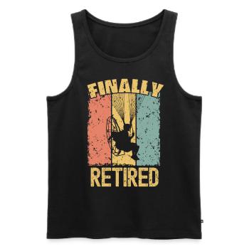Paramotoring retirement retro - Men's Premium Organic Tank Top - black - Front - AI Model Male 178 light (178cm)