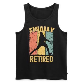 Tennis-Ruhestand retro - Männer Premium Bio Tank Top - Schwarz - Vorne - Michal (187cm)