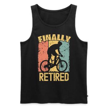 Biken Ruhestand Retro - Männer Premium Bio Tank Top - Schwarz - Vorne - Michal (187cm)