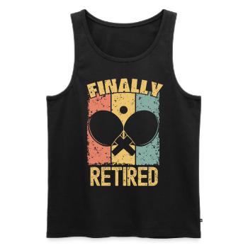 Tischtennis Ruhestand Retro - Männer Premium Bio Tank Top - Schwarz - Vorne - Michal (187cm)