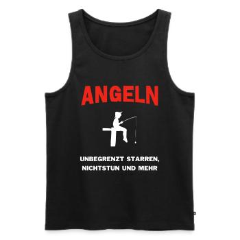 Angeln - Männer Premium Bio Tank Top - Schwarz - Vorne - AI Model Male 178 light (178cm)