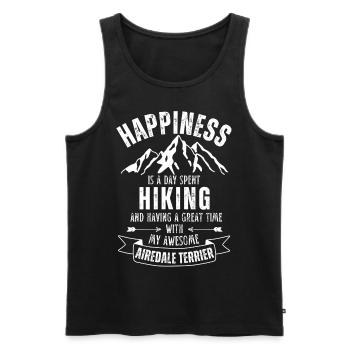 Wandern Airedale Terrier - Männer Premium Bio Tank Top - Schwarz - Vorne - AI Model Male 178 light (178cm)