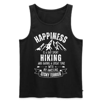 Wandern Cesky-Terrier - Männer Premium Bio Tank Top - Schwarz - Vorne - Michal (187cm)