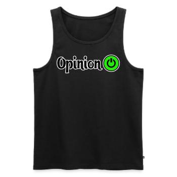 Meinungen können die Welt verändern. Los geht's! M - Männer Premium Bio Tank Top - Schwarz - Vorne - AI Model Male 178 light (178cm)