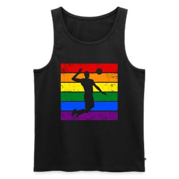 Volleyball LGBTQ - Débardeur bio Premium Homme - noir - Devant - Michal (187cm)