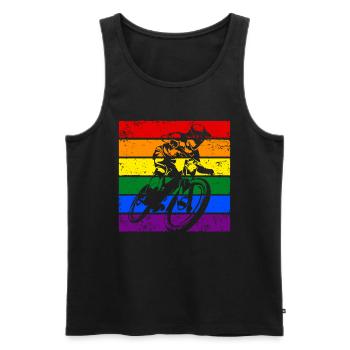 Descente LGBTQ VTT - Débardeur bio Premium Homme - noir - Devant - Michal (187cm)