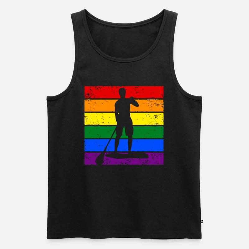 Paddleboard LGBTQ - Männer Premium Bio Tank Top - Schwarz