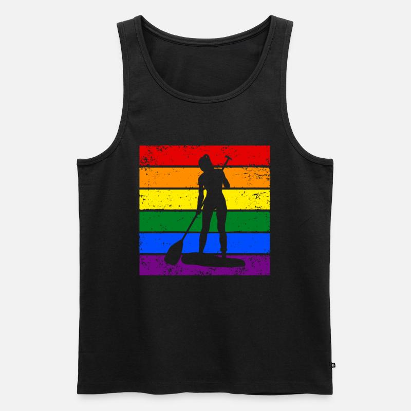 Paddleboard LGBTQ - Männer Premium Bio Tank Top - Schwarz