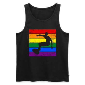 Surfen mit LGBTQ - Männer Premium Bio Tank Top - Schwarz - Vorne - Michal (187cm)