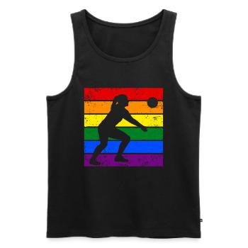 Volleyball LGBTQ - Débardeur bio Premium Homme - noir - Devant - Michal (187cm)