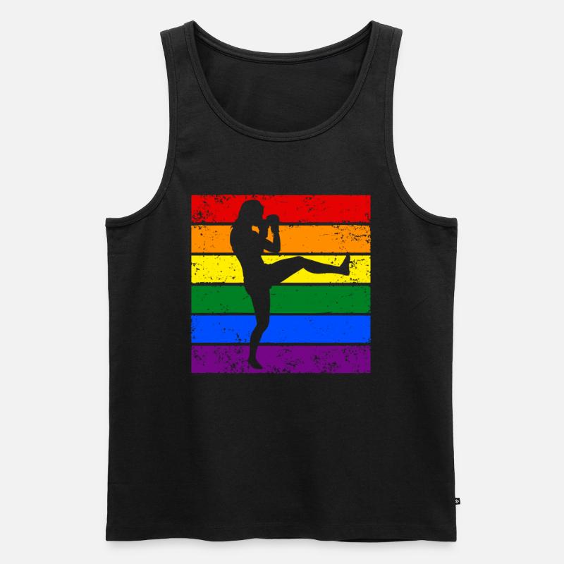 Frauen Kickboxen LGBTQ - Männer Premium Bio Tank Top - Schwarz