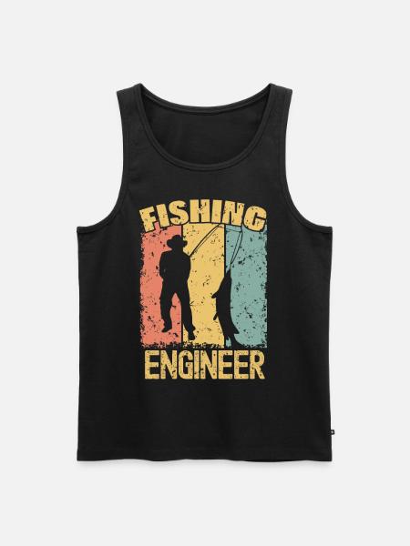 Fishing Engineer retro - Men's Premium Organic Tank Top - black
