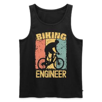 Ingénieur vélo rétro - Débardeur bio Premium Homme - noir - Devant - Michal (187cm)