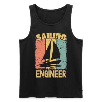 Sailing Engineer retro - Men's Premium Organic Tank Top - black - Front - Michal (187cm)