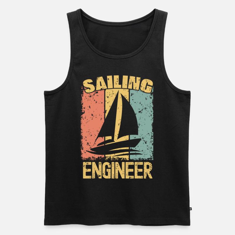 Segelingenieur retro - Männer Premium Bio Tank Top - Schwarz