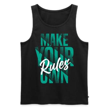 Make your own rules - Männer Premium Bio Tank Top - Schwarz - Vorne - Michal (187cm)