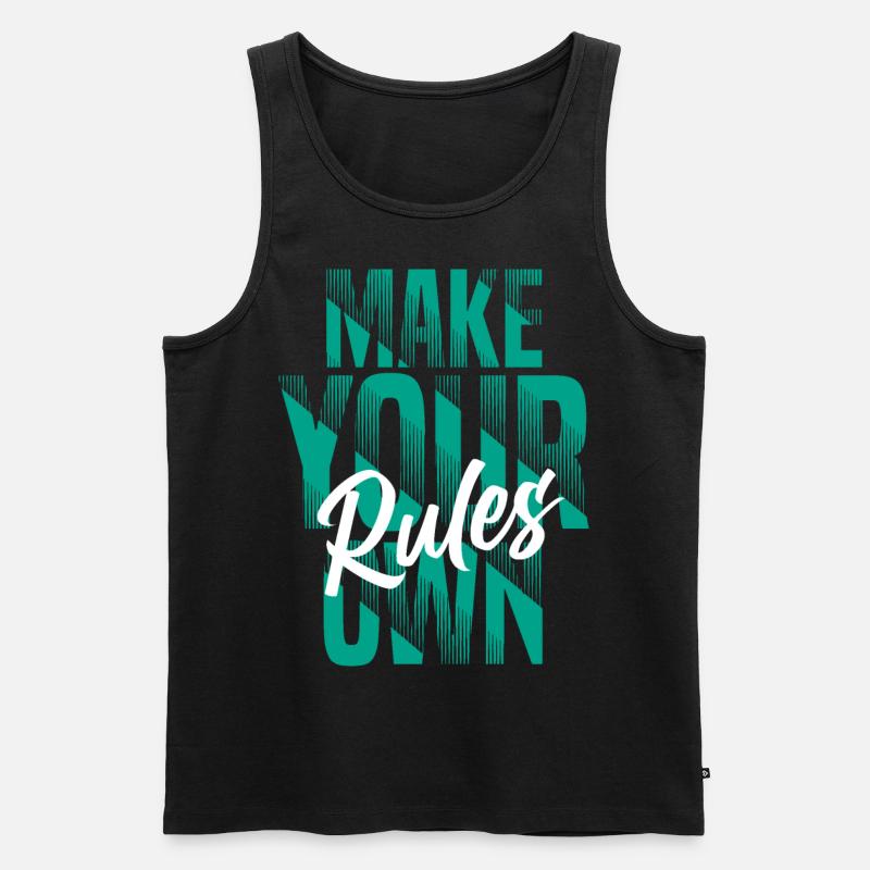 Make your own rules - Männer Premium Bio Tank Top - Schwarz