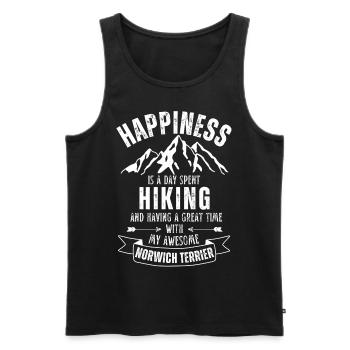 Wandern Norwich Terrier - Männer Premium Bio Tank Top - Schwarz - Vorne - Michal (187cm)