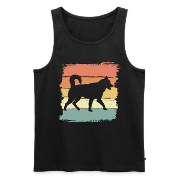 Husky Retro - Männer Premium Bio Tank Top - Schwarz - Vorne - Michal (187cm)