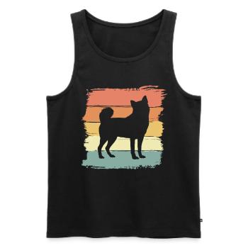 Akita retro - Männer Premium Bio Tank Top - Schwarz - Vorne - Michal (187cm)