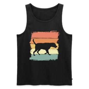 Labrador Retro - Männer Premium Bio Tank Top - Schwarz - Vorne - Michal (187cm)