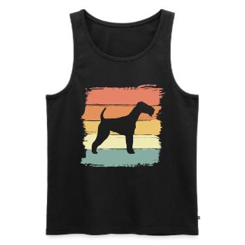 Schnauzer rétro - Débardeur bio Premium Homme - noir - Devant - Michal (187cm)