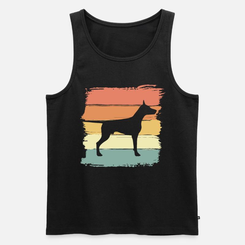 Dobermann retro - Männer Premium Bio Tank Top - Schwarz