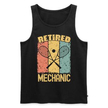 Squash retired mechanic - Men's Premium Organic Tank Top - black - Front - Michal (187cm)
