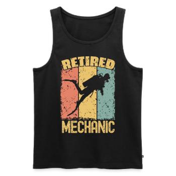 Mécanicien de plongée à la retraite - Débardeur bio Premium Homme - noir - Devant - Michal (187cm)