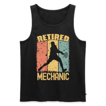 Tennis retired mechanic - Men's Premium Organic Tank Top - black - Front - Michal (187cm)