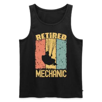 Paragliding retired mechanic - Men's Premium Organic Tank Top - black - Front - Michal (187cm)