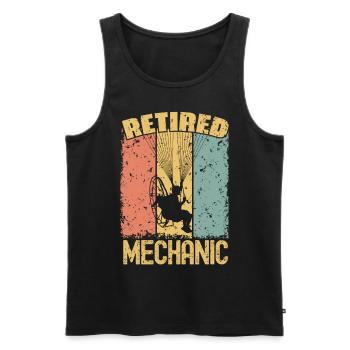 Paramotoring retired mechanic - Men's Premium Organic Tank Top - black - Front - AI Model Male 178 light (178cm)