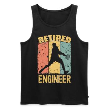 Tennis retired engineer - Men's Premium Organic Tank Top - black - Front - AI Model Male 178 light (178cm)