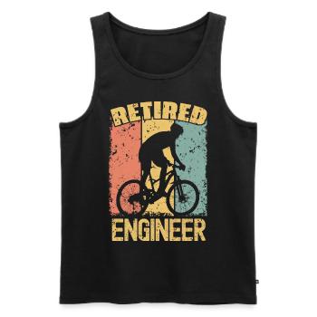 Biking retired engineer - Men's Premium Organic Tank Top - black - Front - AI Model Male 178 light (178cm)