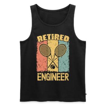 Tennis retired engineer - Men's Premium Organic Tank Top - black - Front - AI Model Male 178 light (178cm)