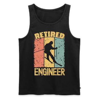 Skiing retired engineer - Men's Premium Organic Tank Top - black - Front - AI Model Male 178 light (178cm)
