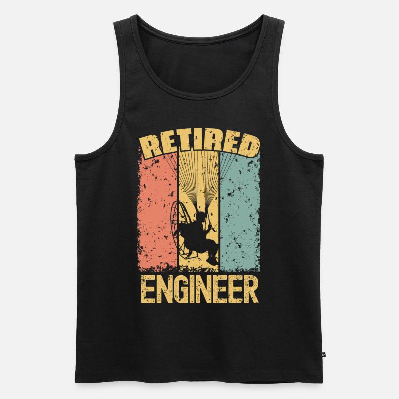 Paramotoring retired engineer - Men's Premium Organic Tank Top - black