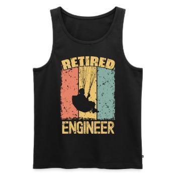 Paragliding retired engineer - Men's Premium Organic Tank Top - black - Front - AI Model Male 178 light (178cm)